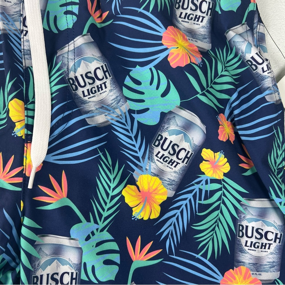 NWT Tipsy Elves Men's Size XS Busch Lite Swim Trunks Shorts - Picture 3 of 7